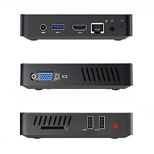 Mini-PC Intel Celeron N4020 (2.8 GHz), 4 GB DDR4/64 GB eMMC, Intel UHD Graphics 600, Fanless Mini Computer 4k@60Hz HDMI&VGA, USB3.0, Wi-Fi 2.4/5.8G, BT4.2