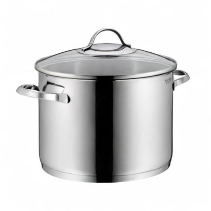 WMF Provence Plus Vegetable Soup Pot Induction 24cm, glass lid, large cooking pot 8.8l, polished Cromargan stainless steel, uncoated large pot, oven-safe