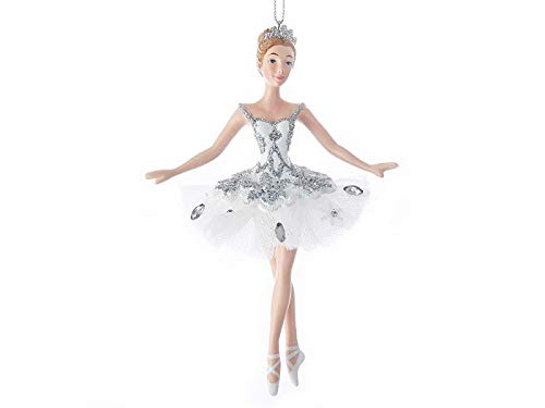 Tree ornament ballet dancer - ballerina ball ornament, Christmas decoration, Christmas tree ball (white)
