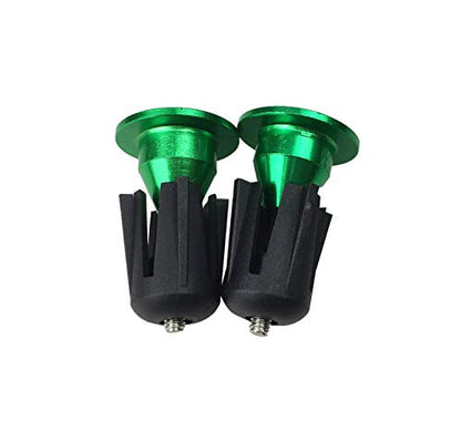 Flat handlebar end caps for mountain bike, road bike, BMX, aluminum, 1 pair, Green 02.
