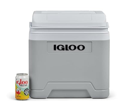 IGLOO IE24 DC electric cooler, 24 liters, mini fridge 12V for car, boat, and leisure, gray