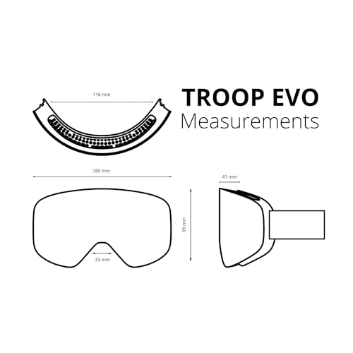 NAKED Optics Ski Goggles Men, Ski Goggles Women, Snowboard Goggles (TROOP EVO Palms, without bad weather lens)