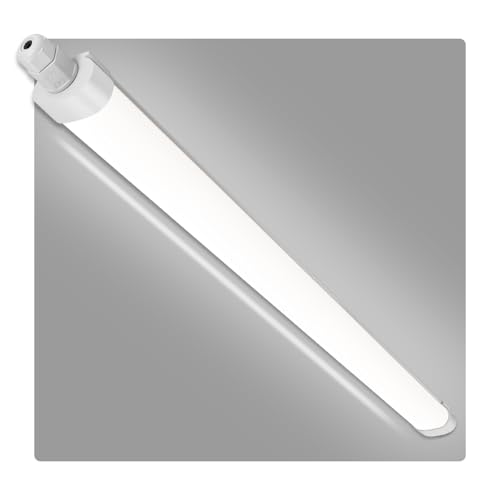 3 pieces 45W LED moisture-proof luminaire with motion sensor, 4950LM 150CM LED tube, IP65 waterproof cellar luminaire, ceiling lamp with motion sensor for office hallway stairs garage storage room, 4000K