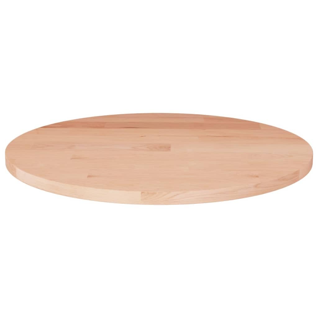 vidaXL Round Solid Wood Tabletop Oak Board Wood Board Replacement Tabletop Ø50x1.5cm Unfinished Solid Wood Oak