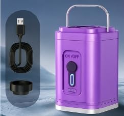 Portable pump, 5 multi-function nozzles for quick manual inflation of air mattresses, swim rings, pools, and inflatable toys - ideal for camping & outdoor use.