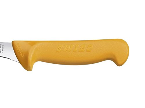 Victorinox Swibo Kitchen/Boning Knife. Narrow, extra sharp blade. Signal color, safety handle. Dishwasher safe.