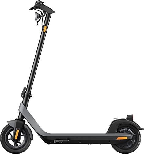 NIU electric scooter for adults and kids, 40km range, 100kg max weight capacity, wider deck and pneumatic tires for stability, foldable and portable for commuters. (KQi2 Pro)