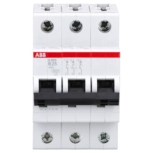 ABB S203-B25 MCB circuit breaker type B, 3P 25A 400V 6 kA System Pro M Compact 2CDS253001R0255