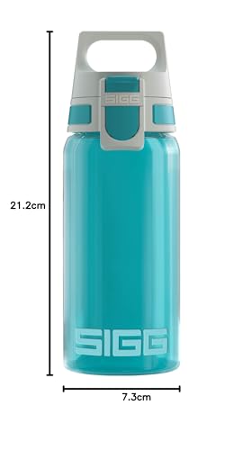 SIGG VIVA ONE Aqua Kids Water Bottle (0.5 L), non-toxic, leak-proof with one-handed operation for sports.