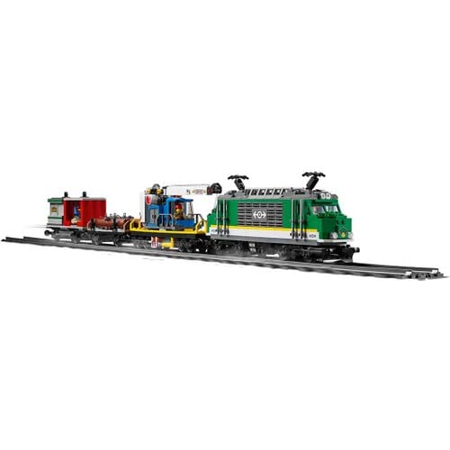 LEGO City Trains Cargo Train - Train toy, forklift, 32 track pieces, signal lights & 6 minifigures - Locomotive playset for kids - Creative gift for boys & girls aged 6+ - 60198