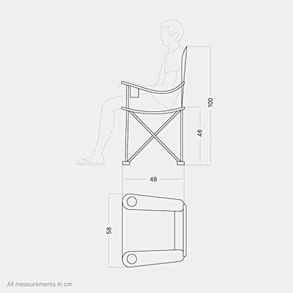 Qeedo Johnny XL camping chair foldable (up to 150 kg), folding chair with 2 cup holders.