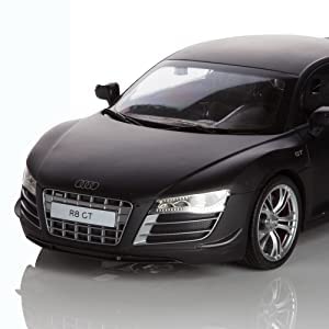 CMJ RC CARS Audi R8 GT, official licensed remote control car, playtime RC race car, 1:24 RC off-road car 24Hz, gift for children 6-12 years old beginners (Black)