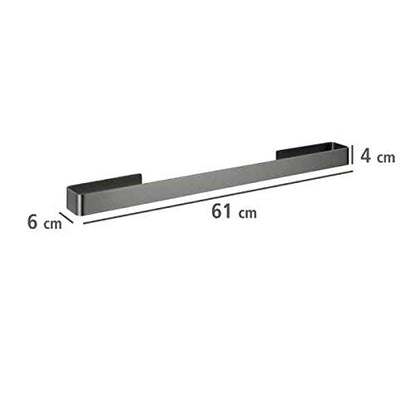 WENKO Montella towel holder, mounting with Strip-it special adhesive pad, 61 x 4 x 6 cm, Anthracite