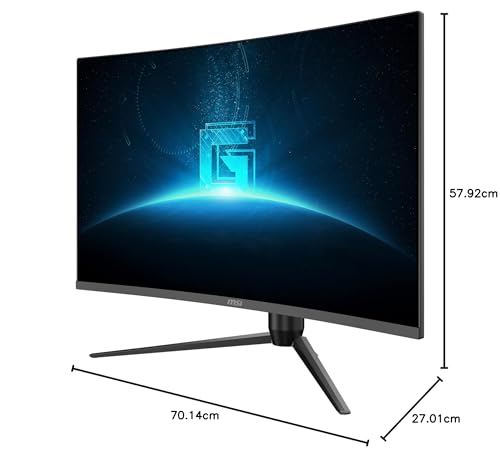 MSI G32CQ5P 31.5 inch (80cm) WQHD Curved Gaming Monitor - 1500R 2560 x 1440 VA Panel, 170Hz / 1ms, Adaptive Sync, 3-Way Adjustable Stand - DP 1.2a, HDMI 2.0b CEC