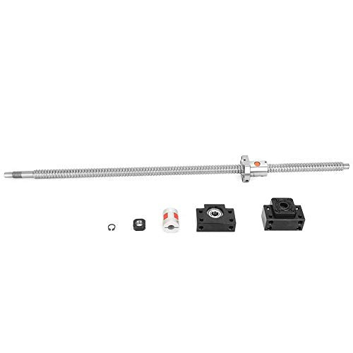 SFU1605 threaded spindle 600 mm stainless steel ball screw with BK12/BF12 support and 6.35 x 10 mm coupling set CNC parts