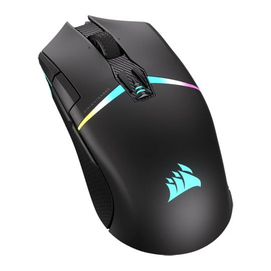 CORSAIR NIGHTSABER WIRELESS RGB FPS/MOBA Gaming Mouse - 26,000 DPI - 11 Programmable Buttons - Up to 100 Hours of Battery Life - iCUE Compatible - PC, PS5, PS4, Xbox - Black