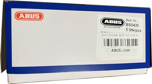 ABUS FG200 W SB lockable window handle, white in a set of 5 pieces