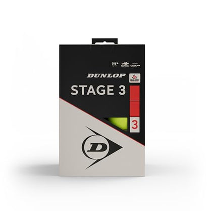 DUNLOP Tennis Ball Stage 3 Red - for kids & beginners on the small court (12 balls)