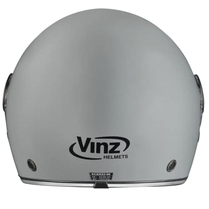 VINZ Pavia jet helmet with double visor | scooter helmet fashion helmet | in sizes XS-XXL | Jet helmet with sun visor | ECE 22.06 certified | motorcycle helmet with visor - gray