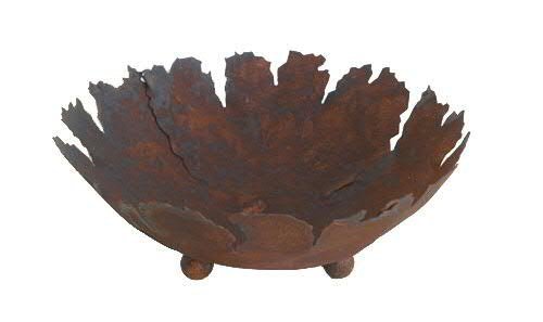 Rusty & round bowl with cracks - standard decorative bowl on legs: Ø 45cm - weatherproof & frost-proof - metal/patina/rust - rust bowl/metal bowl for decorating in the garden/garden decoration.