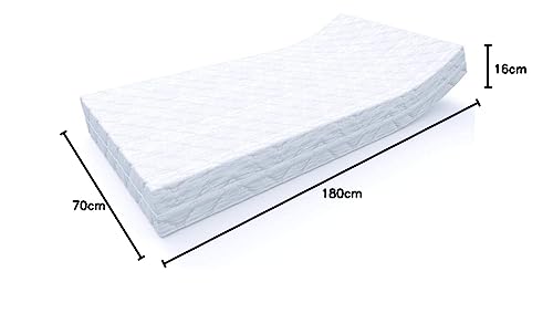 MSS e.K. Aqua Deluxe - 7 Zone Wellness Cold Foam Mattress - 70 x 180 x 16 cm (core height 14 cm) - Firmness Level H4 & H5 - Reversible Mattress Cold Foam Oeko-TEX