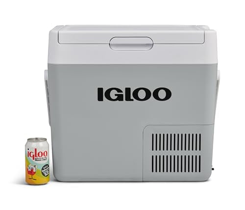 IGLOO ICF 18 compressor cooler 19 liters, 12/24 V and 230 V, mini fridge -18 °C to 20 °C for car, truck, boat, RV, and outlet.
