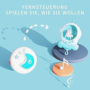 Eners Baby Music Mobile Crib, Wind-up Music Box Mobile for Baby Girl Boy, Mobile Holder for Crib Changing Table with Music and Light & Remote Control and Rotation Function (Green)