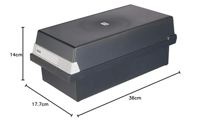 HAN Index card box A6 landscape, learning box, attractive design for 1,300 index cards with large labeling field, 956-13, black