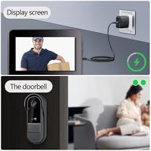 Zeerkeer Wireless Video Doorbell, 1080P Doorbell with Camera, 4.3" Screen Video Doorbell with Intercom, Night Vision Wireless Video Intercom, 170° Wide Angle Lens