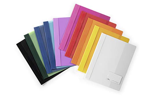 DURABLE Hunke & Jochheim DURALUX® quick folder for A4 extra wide, 280x332mm (10 assorted colors | transparent cover)