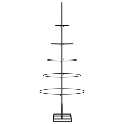 vidaXL Metal Christmas Tree for Decorations, 5-level Christmas Tree, Space-saving DIY Decoration, Christmas Ornaments Xmas Decor, Black 125cm