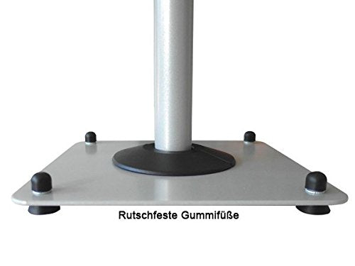 2 metal speaker stands - speaker stand bases - height adjustable with cable channel - Silver-gray Model: BS16S