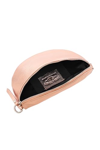 Twinheart Fanny Pack with Zipper 100% Genuine Leather - High-quality Women's Fanny Pack Crossbody Bag small and elegant - Shoulder Bag Fanny Pack