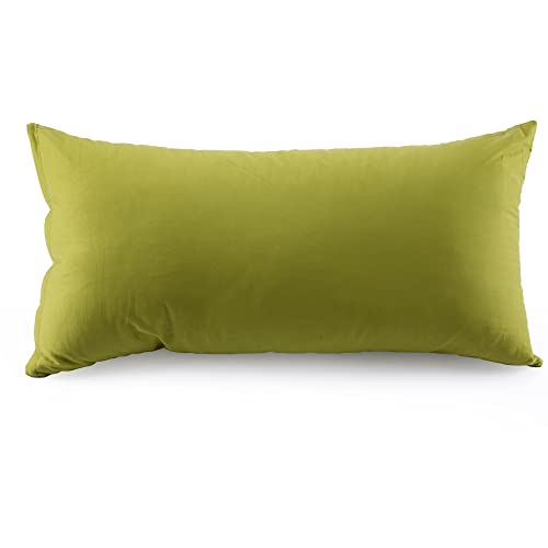 ATsense 2-pack pillowcases 40x80 cm - 100% cotton, Green Pillowcase Soft and Hypoallergenic, ÖkoTex Certified, Pillow cover with zipper suitable for allergy sufferers