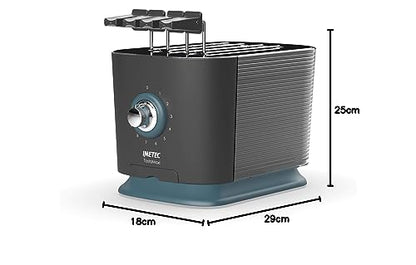 Imetec TostaMaxi Toaster, 2 extra-large slots and openable tongs for thick toast, 10 browning levels, timer with automatic shut-off, crumb tray, 600W.