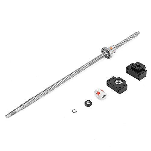 SFU1605 threaded spindle 600 mm stainless steel ball screw with BK12/BF12 support and 6.35 x 10 mm coupling set CNC parts