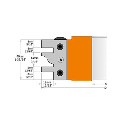 CMT ORANGE TOOLS 694.014.30 - HM PROFILE AND COUNTERPROFILE CUTTER HEAD D=120X40X30