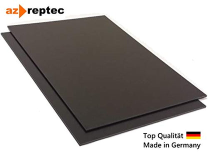 ABS plastic sheet 1mm Black 1000x500mm (100cm x 50cm) Acrylonitrile-Butadiene-Styrene - Made in Germany - One-sided protective film - Top quality - 1 piece