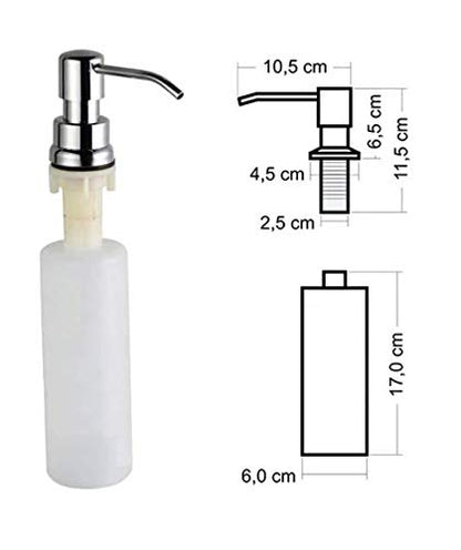 Household sink with battery faucet, soap dispenser, plastic basin with faucet hole, sink with soap dispenser, siphon, sink including accessories, laundry room white.