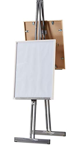 ASP Steel tube easel, approx. 175 cm tall, with support angle, available in 4 colors (natural steel)