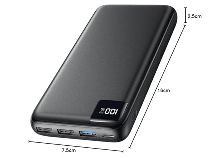 Power Bank 27000mAh External Battery - SOARAISE 22.5W Power Bank PD USB C Portable Charger Battery Pack with 4 Outputs & LED Display for Phone Tablet