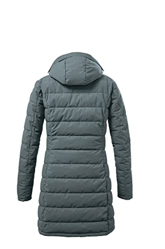 killtec Women's Gw 13 Wmn Qltd Prk Functional Parka/Quilted Parka With Detachable Hood, Aquaverde, 36 EU