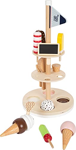 Small foot wooden ice cream stand "fresh", accessory for children's kitchen and play store, suitable for ages 3 and up, 12232.