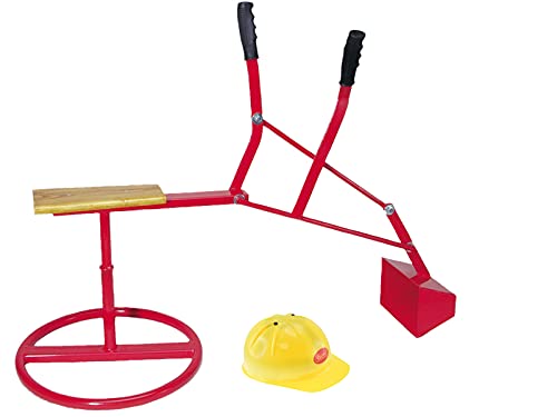 4ever play Giant Sand Digger & Construction Helmet - Set Metal Excavator Backhoe