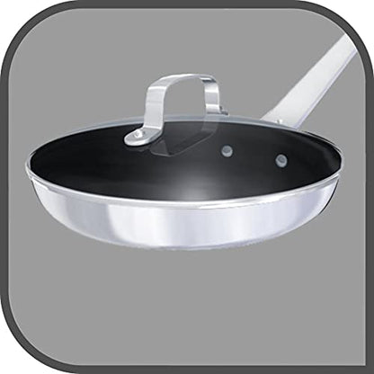 Jamie Oliver by Tefal pan and pot lid 28cm, glass lid with stainless steel rim, steam vent, overflow protection, dishwasher safe, exclusive Jamie Oliver engraving on the lid handle, B89987