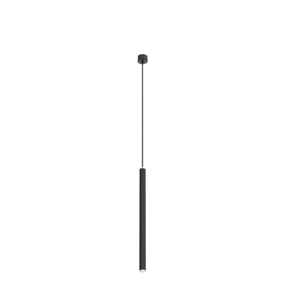 ACMHNC LED Pendant Light Black, Cylinder Hanging Lamp for Bedroom Dining Table Nightstand, 5W Adjustable Height Pendant Light, 110-230V, Warm White 3000K, 30cm