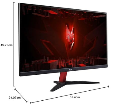 Acer Nitro KG272S3 Gaming Monitor, 27-inch Full HD screen with 180Hz refresh rate and up to 0.5ms response time. Features 2x HDMI 2.0, DP 1.2, and FreeSync Premium technology in black. Model number UM.HX2EE.301.