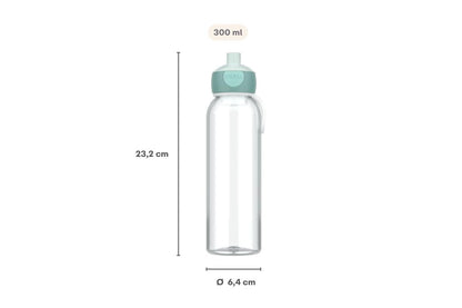 Mepal - Pop-Up Campus water bottle - Leak-proof drinking bottle for school & on the go - Transparent drinking cup - BPA-free & dishwasher safe - 500 ml - Blue