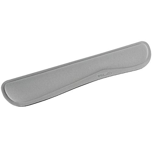 ELZO Wrist Rest for Keyboard Ergonomic Keyboard Pad with Memory Foam, Non-Slip and Anti-Tendonitis Problems for PC Computer and Laptop - Gray