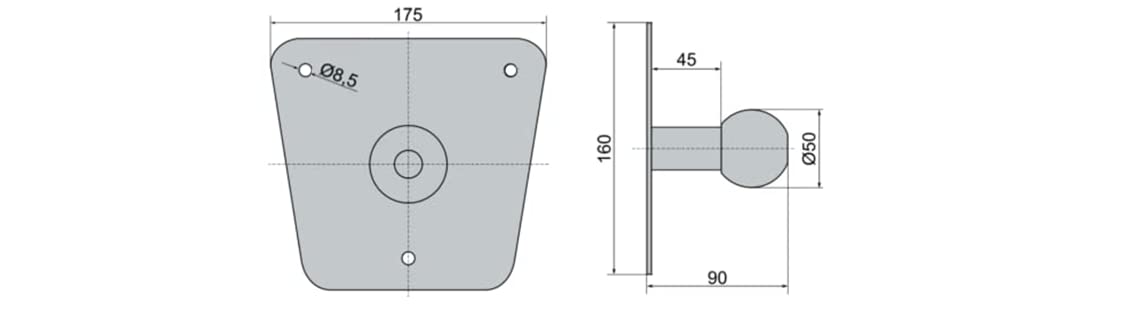 EUFAB 16412 Wall Mount, suitable only for EUFAB and LAS bike racks, Alloy steel.